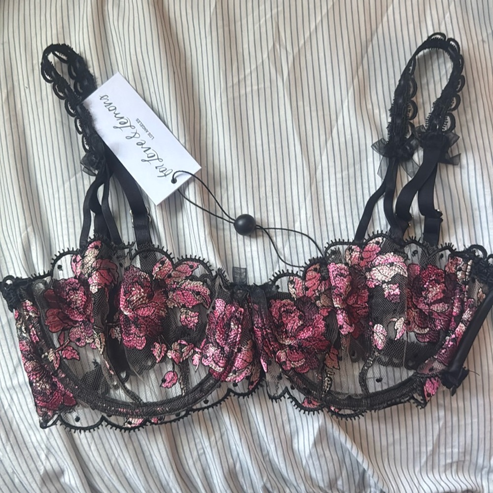 COPY - For Love And Lemons Black and pink bra